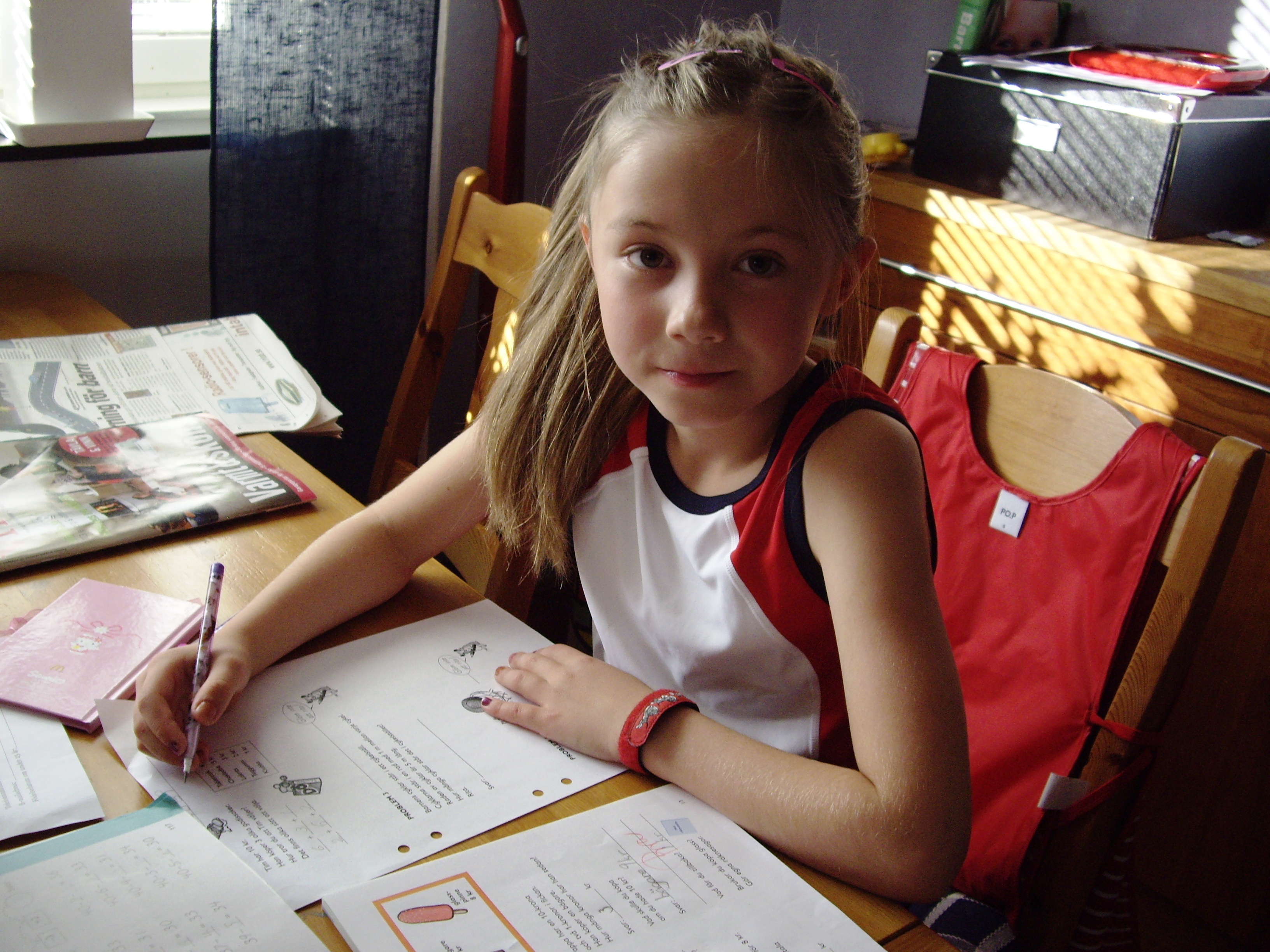 Picture of Eleonora as young, studying